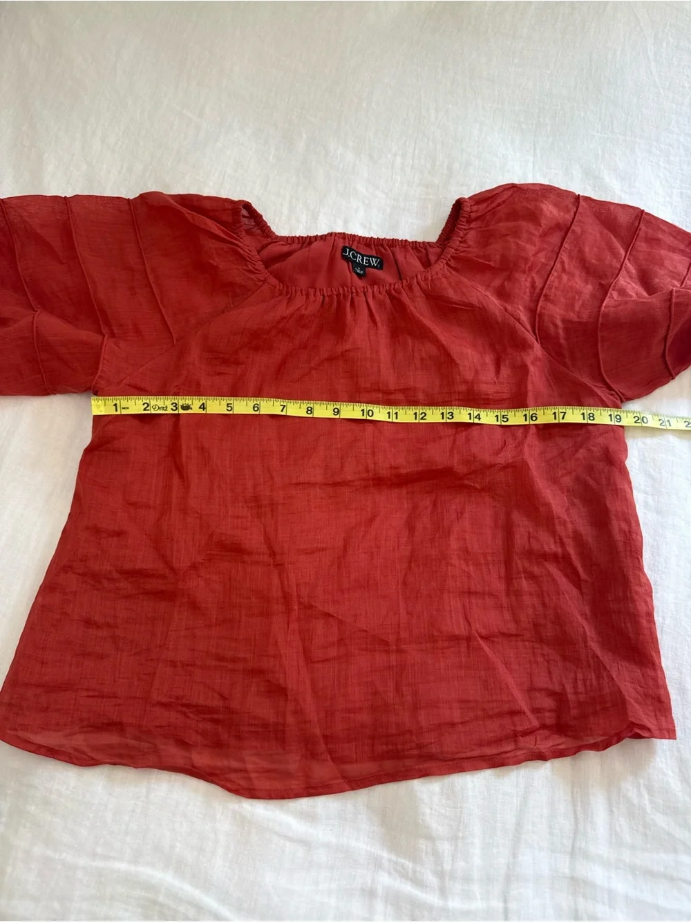 J. Crew Puff Sleeve Top In Ramie